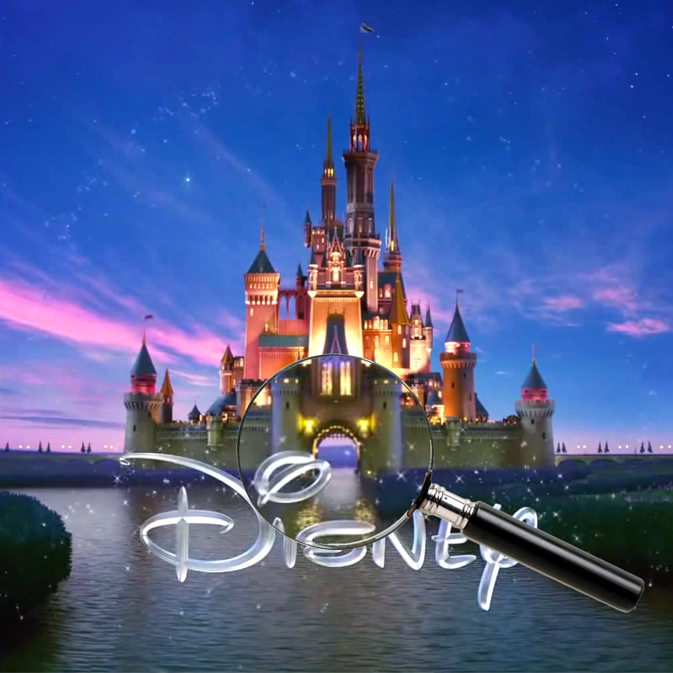 Disney Logo With a Magnifying Glass