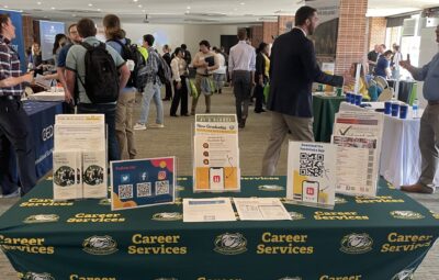 Career Services's Table at the STEM Career Fair