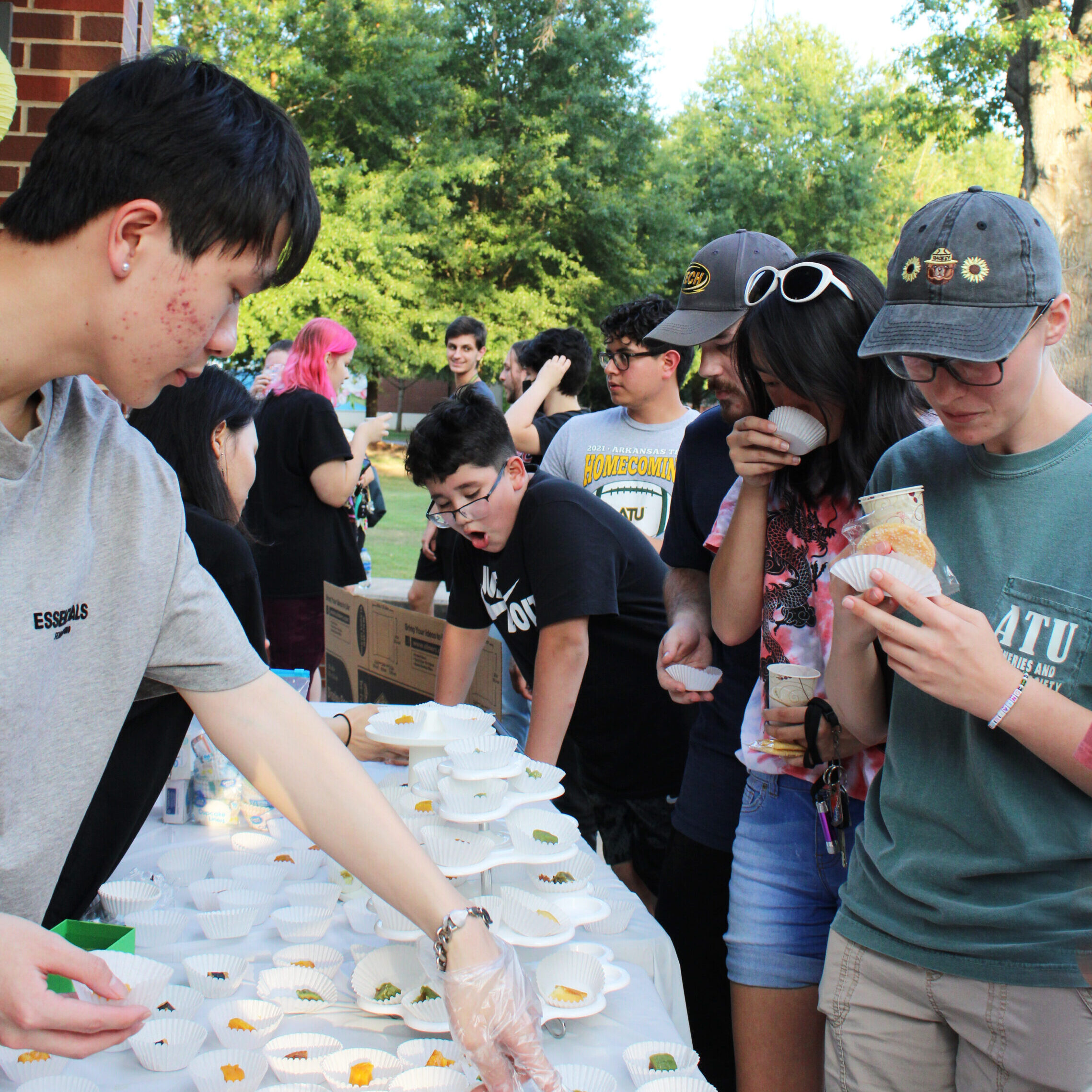 Students Enjoying Moon Cakes at the Mid-Autumn Festival