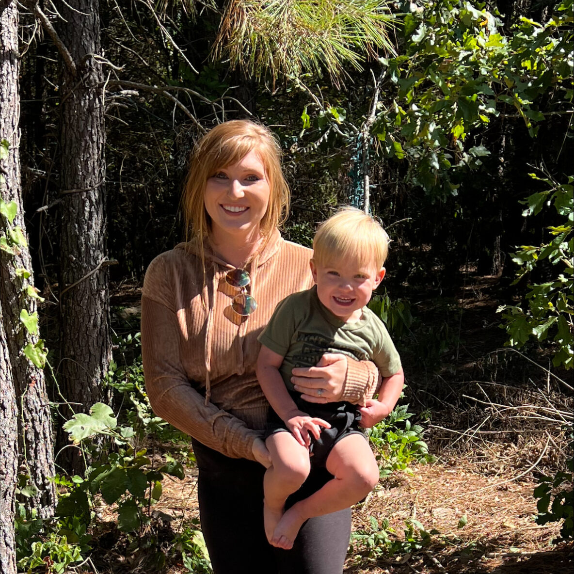 Woman With Child in the Woods