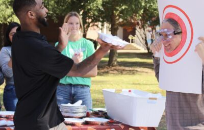 Professor About to Get Pied in the Face