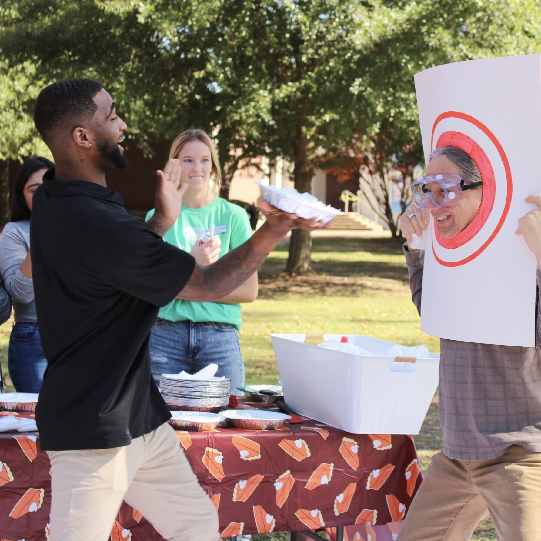 Professor About to Get Pied in the Face