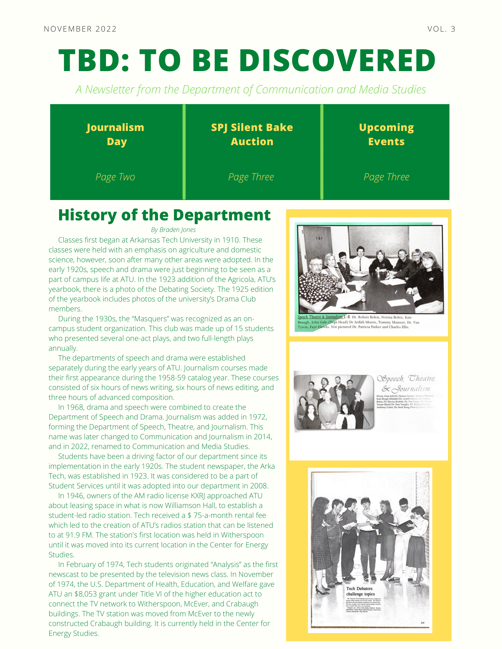 TBD Newsletter Page 1
