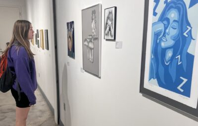 Student Viewing Art