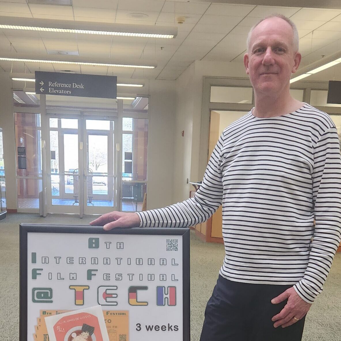 Phillipe Van Houtte with International Film Festival Sign