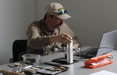 James Alumbaugh scans various objects