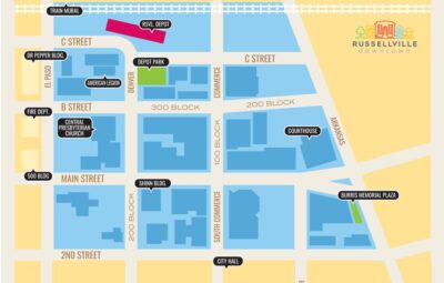 Russellville Downtown Map