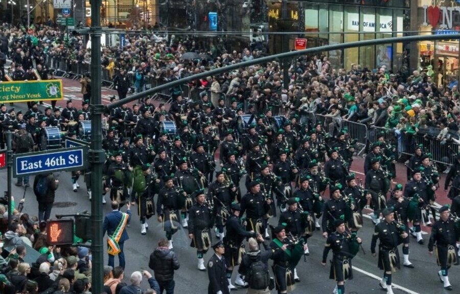 New York City's St. Patrick's Day parade crowd