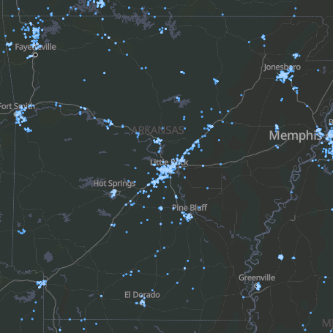 Flock camera locations in Arkansas
